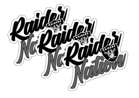Raiders- Raider Nation Stickers (3 Pack)